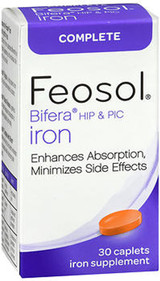 Feosol Bifera HIP & PIC Iron Supplement, Complete - 30 Caplets
