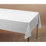 Solid Color Plastic Tablecover, White, 54X108" - 1 Pkg