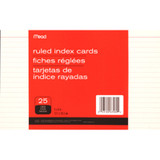 Ruled Index Card, White 25 ct. 5X8" - 1 Pkg