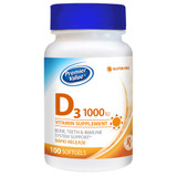 Premier Value D Vitamin Supplement - 1000iu, Softgel 100ct