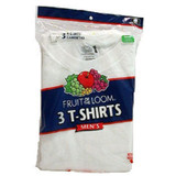 Men's White Crew Neck T-Shirts 3-Pack, White, X-Large - 1 Pkg