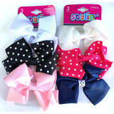 Kids 3pk Polka Dot Bows w/ Salon Clips