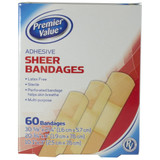 Premier Value Sheer Plastic Bandage Asst - 60ct