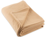 J & M Home Fashions Luxury Fleece Blanket, King, 1-Piece, Tan