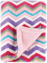 Plush Baby Blanket w/ Sherpa - Asst, 30"x40"
