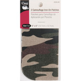 Iron-On Camouflage Patches, Green/Tan Camo, 5"X5" - 1 Pkg
