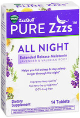 Vicks ZzzQuil Pure Zzzs All Night Tablets - 14 ct