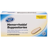 Premier Value Hemorrhoidal Suppositories, 24ct