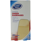 Premier Value Sheer Plastic Bandage 2"X4" - 10ct