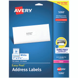 Avery Mailing Address Labels, Permanent Adhesive, Easy Peel (5260) - 750 Labels