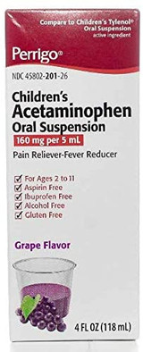 Children's Acetaminophen Oral Suspension Grape Flavor 4 fl oz.