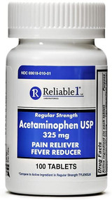 Reliable 1 Regular Strength ACEtaminophen USP Tablets 325 mg, 100 Count