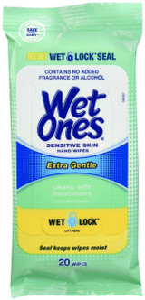 Wet Ones Hand Wipes Extra Gentle for Sensitive Skin, 20 Count