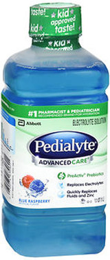 Pedialyte Advanced Care Electrolyte Solution Blue Raspberry - 33.8 oz