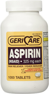 Geri-Care 325 mg Aspirin - 1000 Tablets