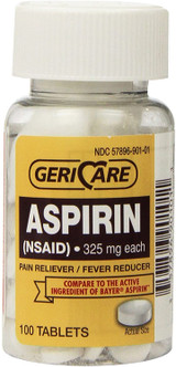 Geri-Care 325 mg Aspirin - 100 Tablets