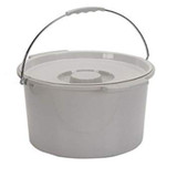 Commode Bucket with Metal Handle + Cover