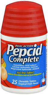 Pepcid Complete Chewable Tablets Tropical Fruit Flavor - 25 ct