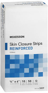 McKesson Skin Closure Strips Reinforced 1/4"x4" - 50 packs of 10 each