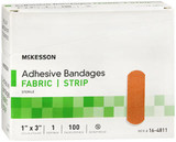 McKesson Adhesive Bandages Fabric Strips 1"x3" - 100ct