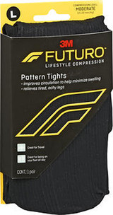 Futuro Lifestyle Compression Pattern Tights Moderate Large Black 71073EN