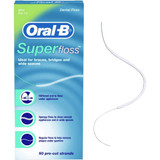 Oral-B Superfloss Dental Floss Pre-Cut Strands Mint - 50 ct