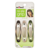 Oval Hair Clips-No Slip No Damage, Asst, 3 Ct - 1 Pkg