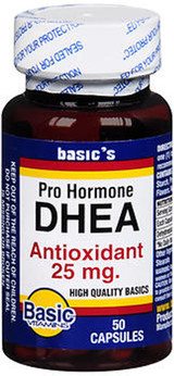 Basic Vitamins DHEA 25 mg Capsules - 50 ct