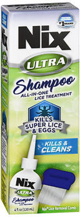 Nix Ultra Shampoo Lice Treatment Kills Super Lice & Eggs Lice Comb - 4 oz