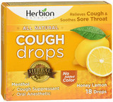 Herbion Naturals Cough Drops Honey Lemon Flavor - 18 Ct.