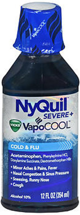 NyQuil Severe+ VapoCool Cold & Flu Liquid - 12 oz