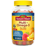 Nature Made Multi for Him + Omega-3, Lemon, Orange & Strawberry Adult Gummies - 150 ct