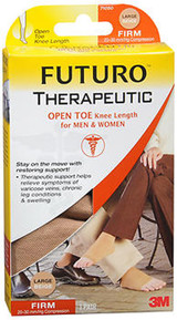 Futuro Therapeutic Open Toe Knee Length Stockings For Men & Women Large Beige Firm