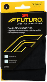 Futuro Revitalizing Dress Socks for Men Moderate Compression Large Black - 1 pr