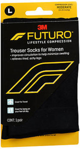 Futuro Revitalizing Trouser Socks for Women Knee Highs Large Black Moderate - 1 Pair