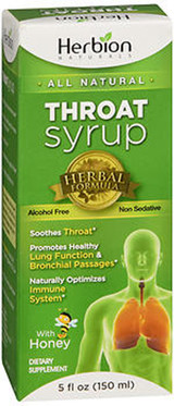 Herbion Naturals Throat Syrup Dietary Supplement - 5 oz