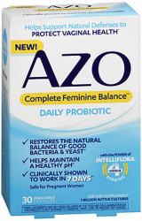 Azo Complete Feminine Balance Daily Probiotic Capsules - 30 ct