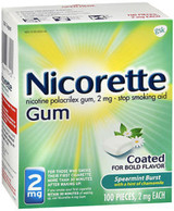 Nicorette Gum 2 mg Spearmint Burst with a Hint of Chamomile - 100 ct