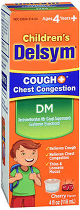 Delsym Children's Cough + Chest Congestion DM Liquid Cherry Flavor - 4 oz