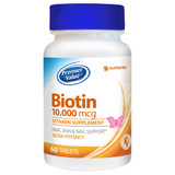 Premier Value Biotin Vitamin Supplement - 10,000mcg, Tablets 60 ct