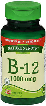 Nature's Truth B-12 1000 mcg Vitamin Supplement - 220 Tablets