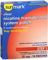 Sunmark Nicotine Transdermal System Step 1 - 21 mg Patches - 14 ct