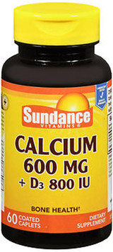 Sundance Vitamins Calcium 600 mg + D3 800 IU - 60 Caplets