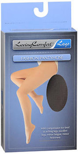 Loving Comfort Fashion Pantyhose Sheer Firm Black Queen Plus - 1 ea.