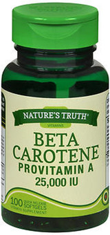 Nature's Truth Beta Carotene 25,000 IU Vitamin Supplement - 100 Softgels