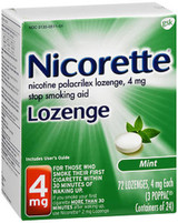 Nicorette Lozenges Stop Smoking Aid Mint 4 mg - 72 ct