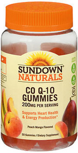 Sundown Naturals Co Q-10 200 mg Gummies Peach Mango Flavor - 50 ct