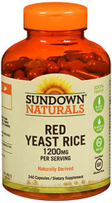 Sundown Naturals Red Yeast Rice 1200 mg per Serving Dietary Supplement Capsules - 240 ct