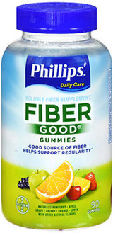 Phillips' Fiber Good Soluble Supplement Gummies Natural Fruit Flavors  - 90 ct