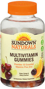 Sundown Naturals Adult Multivitamin with Vitamin D3 Gummies Orange, Cherry and Grape Flavored - 120 ct
